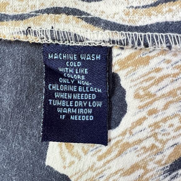 Westbound Vest Cotton Womens Large Animal Safari Print Button Up Tan Black - Picture 4 of 6